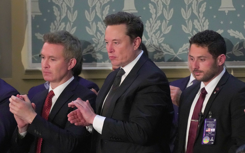 Auch Tech-Milliardär Elon Musk kam nach Washington, um Netanjahus Rede zu hören. - Foto: Manuel Balce Ceneta/AP
