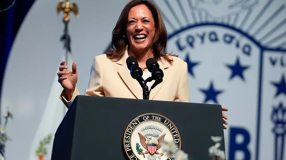 Für ihr Lachen bekannt: Kamala Harris. (Archivbild) - Bild: Darron Cummings/AP