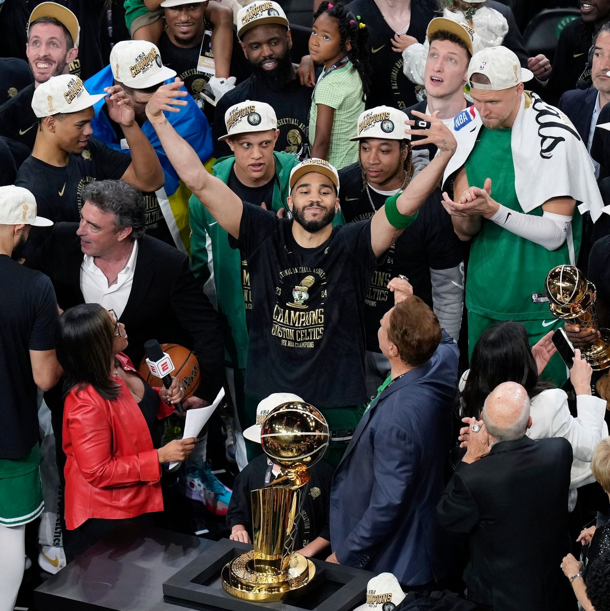 Der amtierende NBA-Meister Boston Celtics. - Foto: Michael Dwyer/AP
