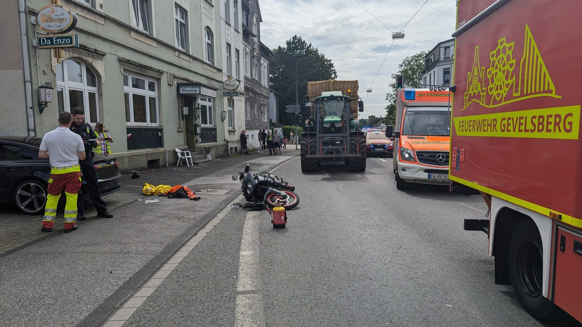FW-EN: Verkehrsunfall mit Motorrad auf der Hagener Straße - Foto: presseportal.de