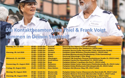 POL-CE: Mit Sicherheit vor Ort - Die Kontaktbeamten Eike Thiel und Frank Voigt kommen in Deinen Stadtteil - Foto: presseportal.de