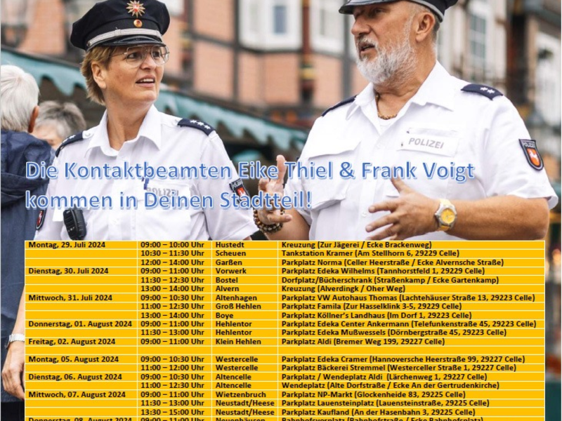 POL-CE: Mit Sicherheit vor Ort - Die Kontaktbeamten Eike Thiel und Frank Voigt kommen in Deinen Stadtteil - Foto: presseportal.de