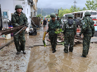In Taiwan sind mindestens neun Personen im Zuge des Taifuns «Gaemi» gestorben. - Foto: Uncredited/Taiwan Ministry of National Defense/AP/dpa