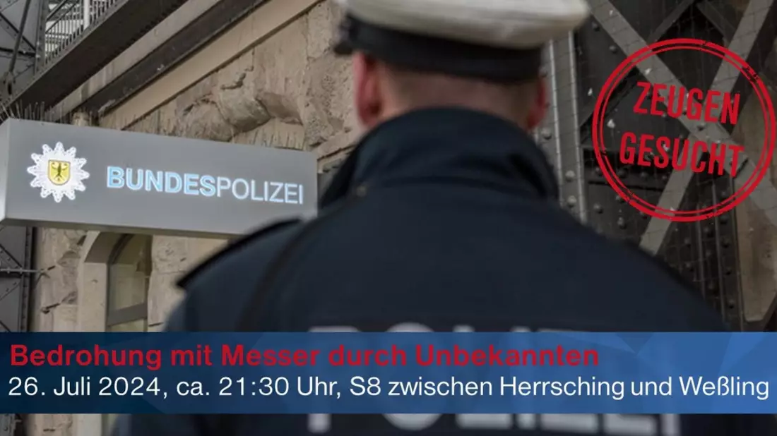 Bundespolizeidirektion München: Zeugenaufruf nach Bedrohung mit Messer - Bild: presseportal.de