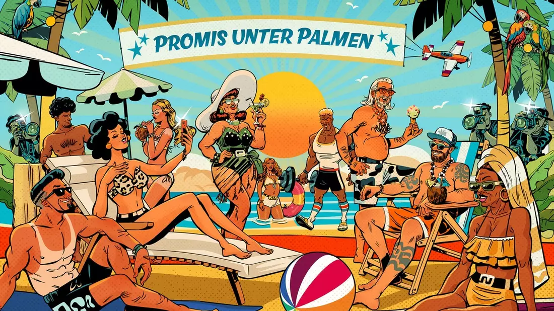 Viva Papaya! SAT.1 bietet Prominenten ab sofort neue Angebote für das All-inclusive-Urlaubsprogramm Promis unter Palmen - Bild: Joyn/Rudi Skukalek, presseportal.de