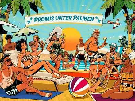 Viva Papaya! SAT.1 bietet Prominenten ab sofort neue Angebote für das All-inclusive-Urlaubsprogramm Promis unter Palmen - Foto: Joyn/Rudi Skukalek, presseportal.de