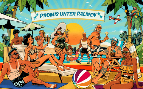 Viva Papaya! SAT.1 bietet Prominenten ab sofort neue Angebote für das All-inclusive-Urlaubsprogramm Promis unter Palmen - Foto: Joyn/Rudi Skukalek, presseportal.de