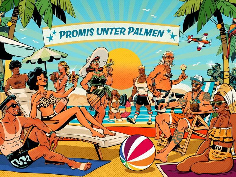 Viva Papaya! SAT.1 bietet Prominenten ab sofort neue Angebote für das All-inclusive-Urlaubsprogramm Promis unter Palmen - Foto: Joyn/Rudi Skukalek, presseportal.de