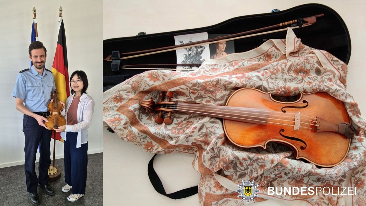 Bundespolizeidirektion München: Unterschlagene Geige zurückgegeben - Berufsmusikerin dankt der Bundespolizei - Foto: presseportal.de