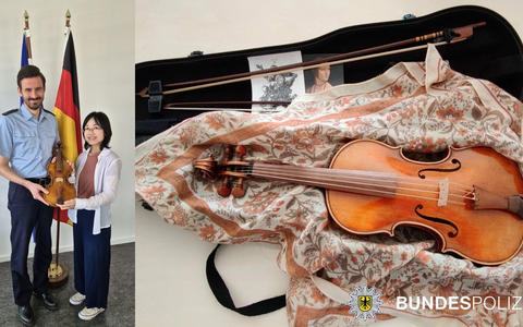 Bundespolizeidirektion München: Unterschlagene Geige zurückgegeben - Berufsmusikerin dankt der Bundespolizei - Foto: presseportal.de