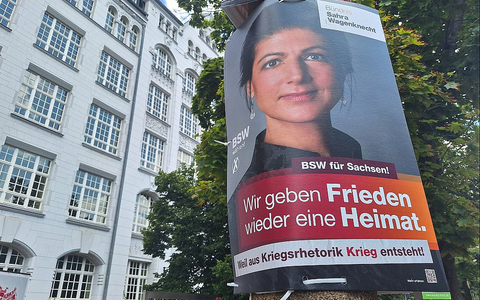 BSW-Wahlplakat zur Landtagswahl in Sachsen (Archiv) - Foto: über dts Nachrichtenagentur