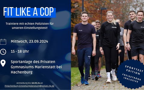 POL-PDMT: Trainiere mit echten Polizisten für den Einstellungstest - Foto: presseportal.de