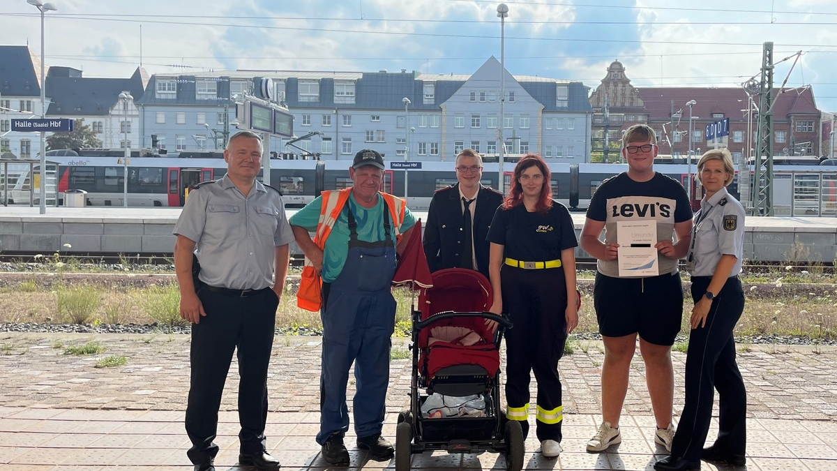 BPOLI MD: Vier auf einem Streich: Bundespolizei ehrt vier engagierte Personen für ihre gezeigte Zivilcourage - Foto: presseportal.de