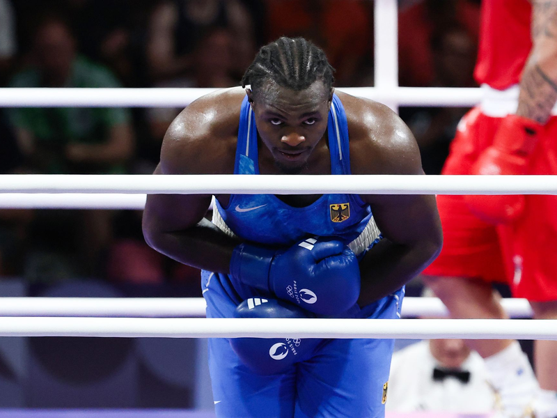 Boxer Nelvie Tiafack verpasst das Olympia-Finale, kann sich aber mit Bronze trösten. - Foto: Jan Woitas/dpa
