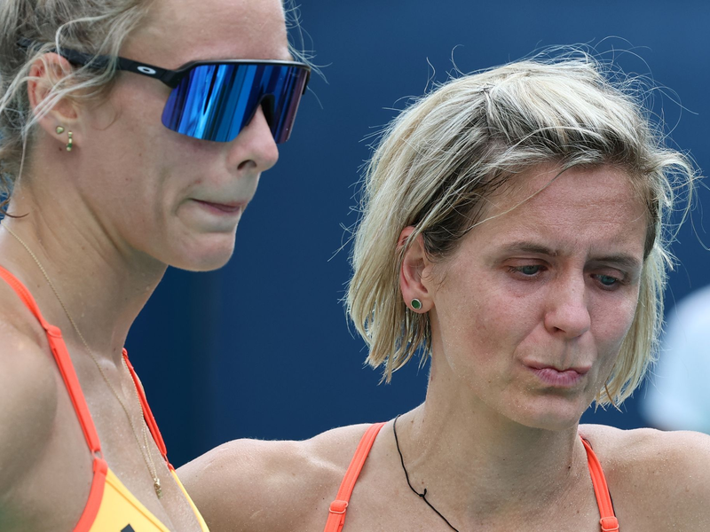 Die Enttäuschung war groß beim deutschen Duo. - Foto: Jan Woitas/dpa