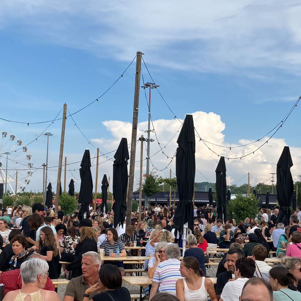 Entspanntes Warten auf den Megastar - Foto: Elke Richter/dpa