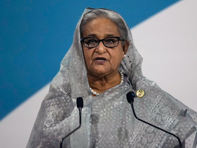 Premierministerin Sheikh Hasina tritt nach Armeeangaben zurück. - Foto: Christophe Ena/AP/dpa
