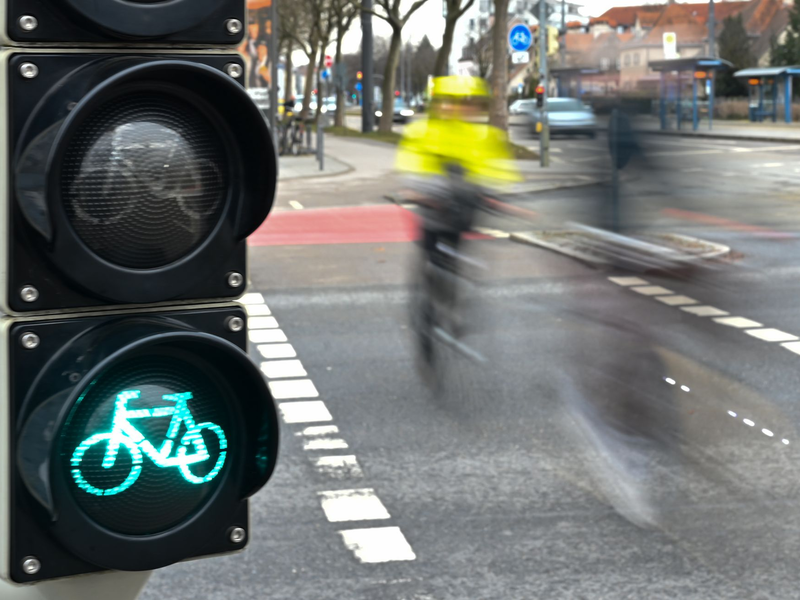 Eine Fahrradampel in München - Foto: Niklas Treppner/dpa