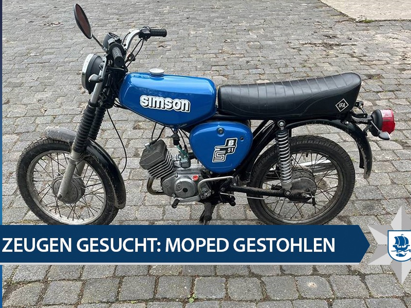 POL-Bremerhaven: Moped entwendet - Polizei bittet um Mithilfe - Foto: presseportal.de