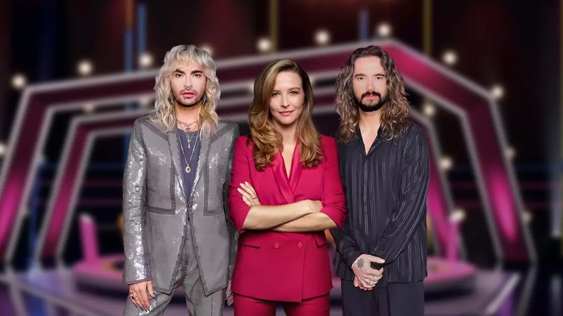 Bill Kaulitz Katrin Bauerfeind Tom Kaulitz Die Super Duper Show - Bild: André Kowalski/ Johanna Brinckman, presseportal.de