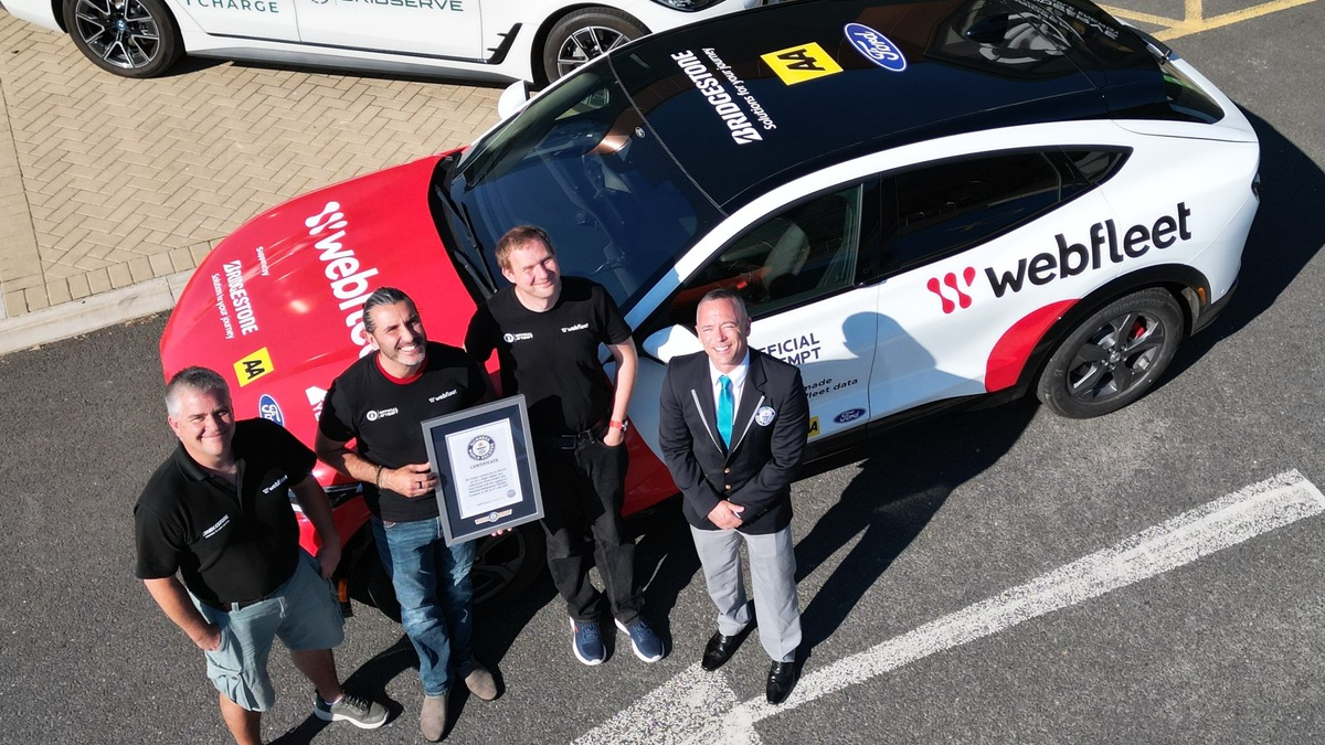 Webfleet stellt neuen GUINNESS WORLD RECORD(TM) mit einem Elektroauto auf: 916,74 Kilometer Fahrt mit einer einzigen Ladung - Foto: presseportal.de