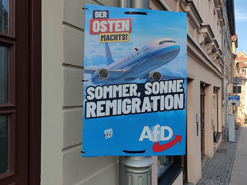 AfD-Wahlplakat zur Landtagswahl in Thüringen am 06.08.2024 - Foto: über dts Nachrichtenagentur