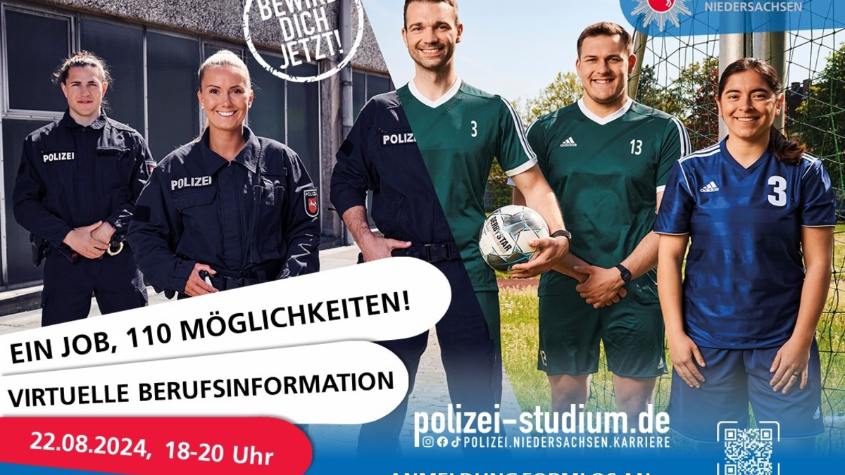 POL-OS: Virtuelle Berufsinformation der Polizei Niedersachsen am 22. August 2024 von 18:00 bis 20:00 Uhr - Foto: presseportal.de