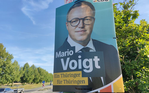 CDU-Wahlplakat mit Mario Voigt zur Landtagswahl in Thüringen (Archiv) - Foto: über dts Nachrichtenagentur