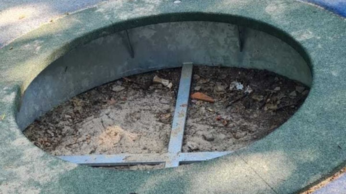 LPI-NDH: Zeugen gesucht: Sprungmatte mit auffälligem Bienen-Motiv entwendet - Foto: presseportal.de