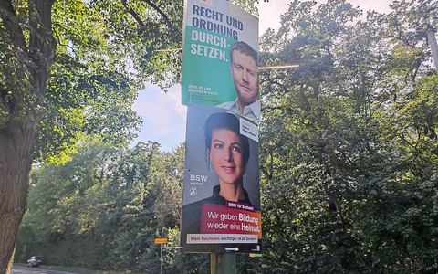 Wahlplakate von CDU und BSW zur Landtagswahl in Sachsen (Archiv) - Foto: über dts Nachrichtenagentur
