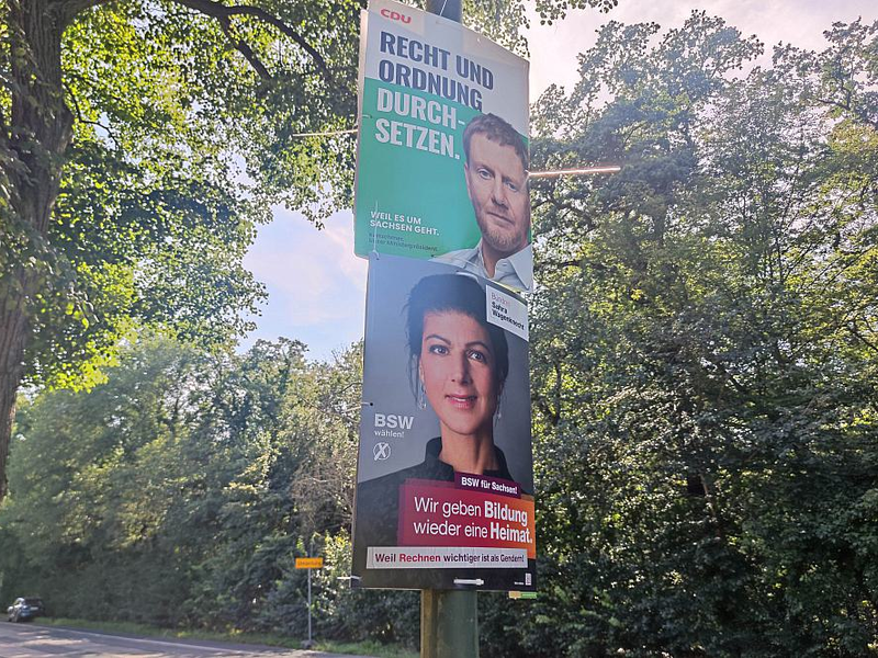 Wahlplakate von CDU und BSW zur Landtagswahl in Sachsen (Archiv) - Foto: über dts Nachrichtenagentur