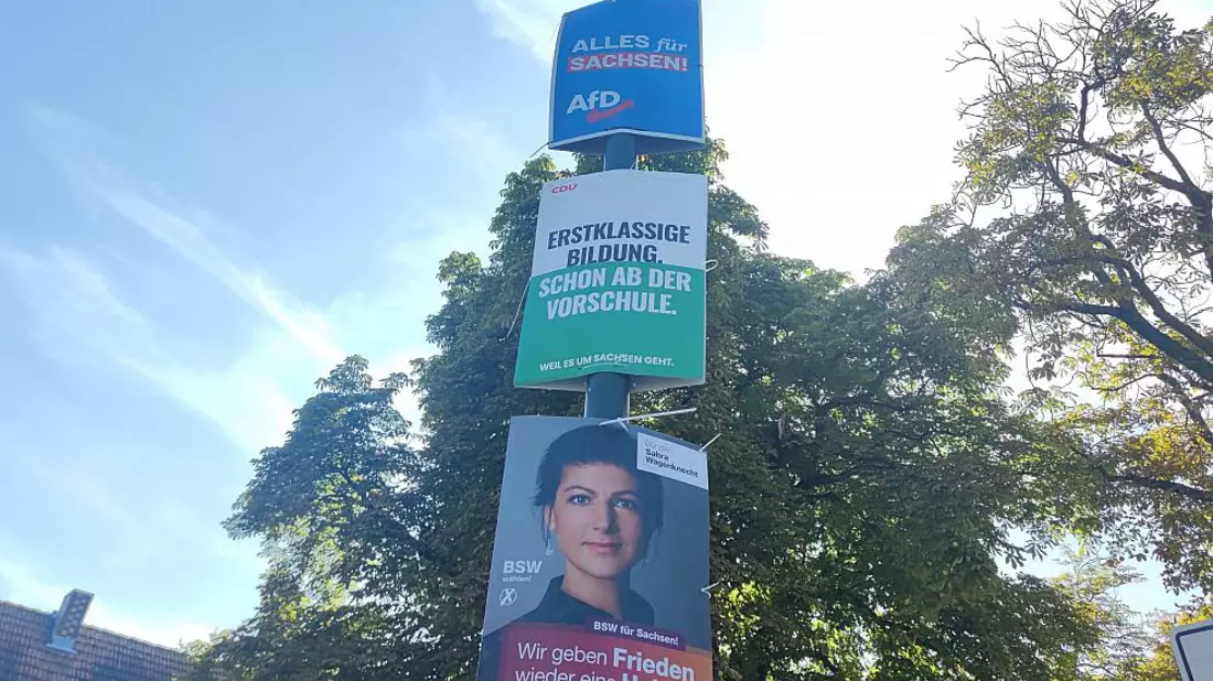 Wahlplakate von AfD, CDU und BSW zur Landtagswahl in Sachsen (Archiv) - Bild: über dts Nachrichtenagentur