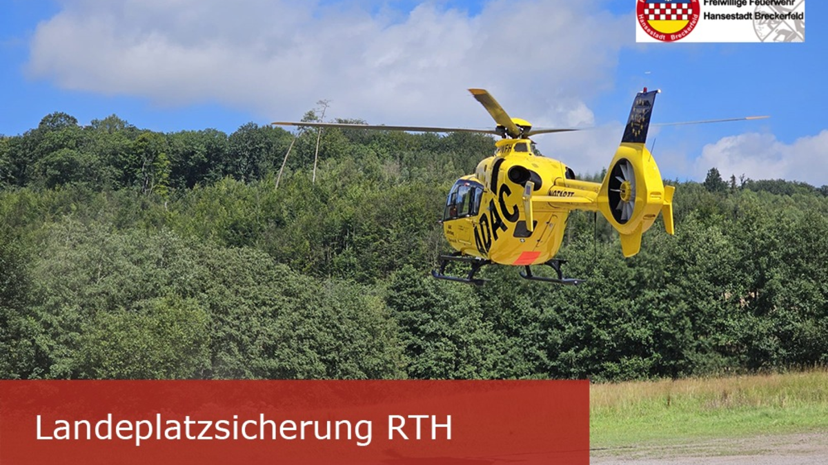 FW-EN: Fahrradfahrer stürzt an Ennepetalsperre - Landeplatzsicherung für Rettungshubschrauber - Foto: presseportal.de