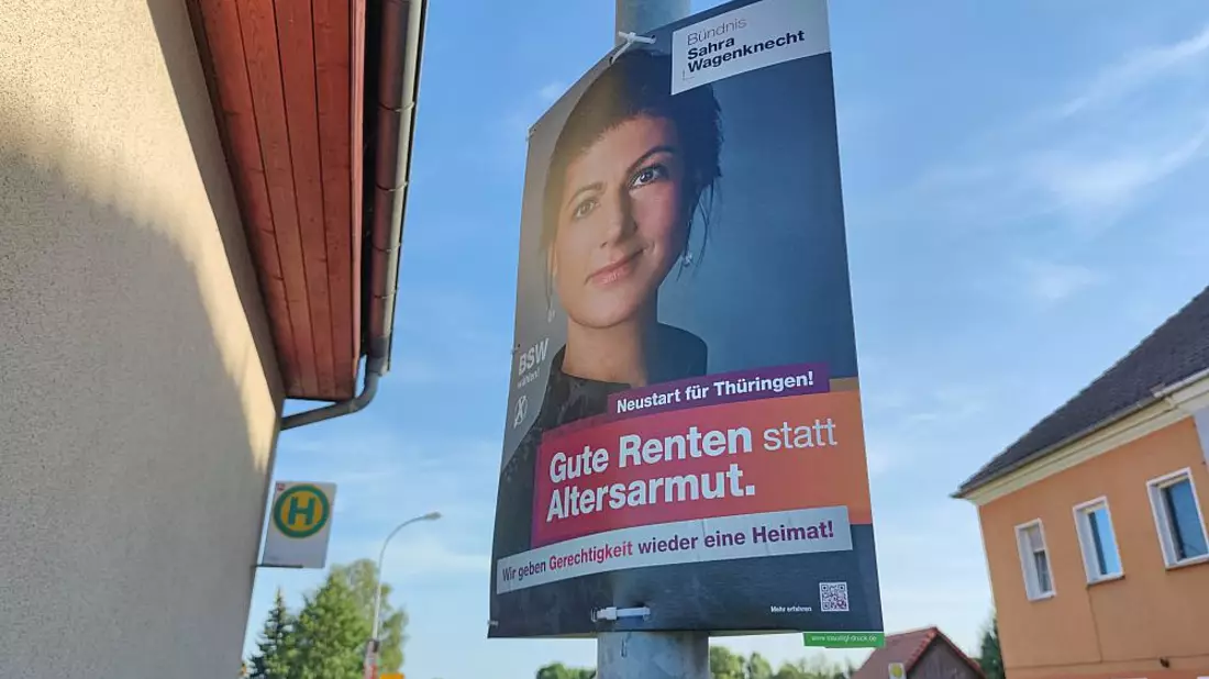 BSW-Wahlplakat zur Landtagswahl in Thüringen 2024 - Bild: über dts Nachrichtenagentur