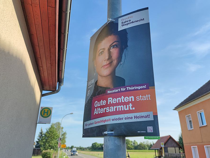 BSW-Wahlplakat zur Landtagswahl in Thüringen 2024 - Foto: über dts Nachrichtenagentur