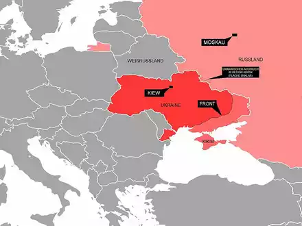 Frontverlauf in der Ukraine mit Ausbruch nach Kursk (Archiv) - Foto: über dts Nachrichtenagentur