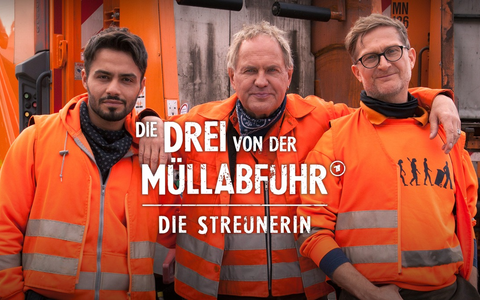 Die Drei von der Müllabfuhr ab 16. August auf vielen gängigen Plattformen, unter anderem Amazon, Google und Apple TV als Download und zum Leihen erhältlich - Foto: presseportal.de