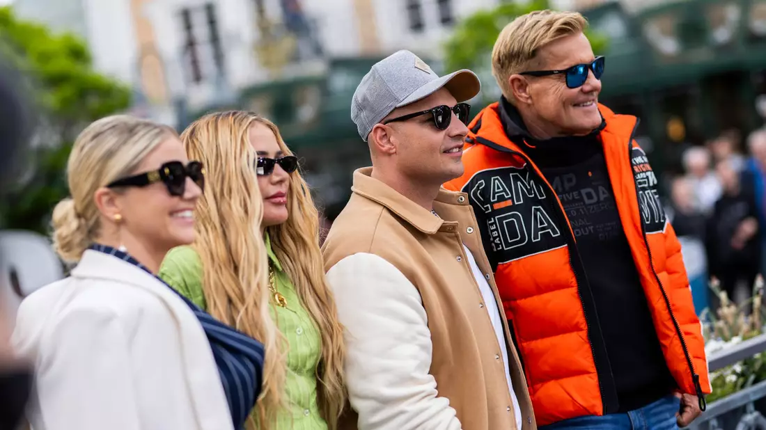 Die DSDS-Juroren Beatrice Egli, Loredana, Pietro Lombardi und Dieter Bohlen am Rande des Castings im Europa-Park.  - Bild: Philipp von Ditfurth/dpa
