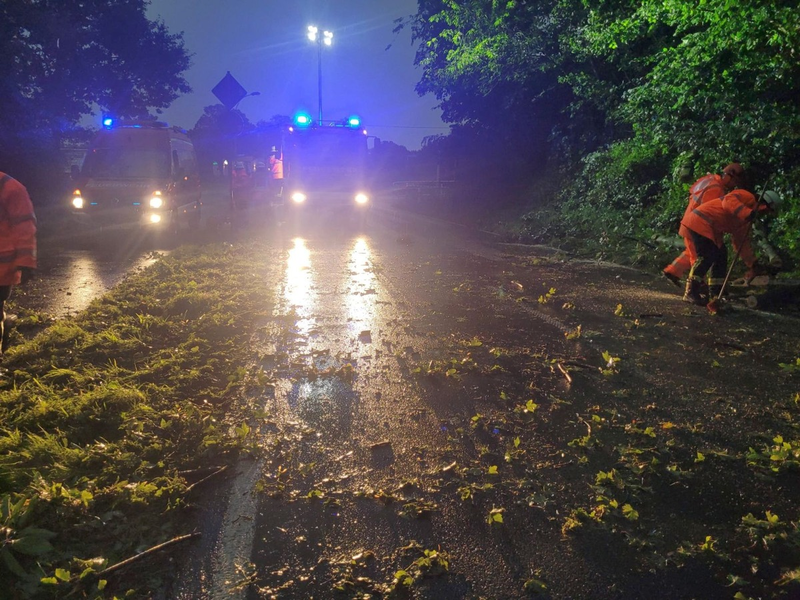 FW Sonsbeck: Umgestürzte Bäume in Labbeck infolge eines Unwetters - Foto: presseportal.de