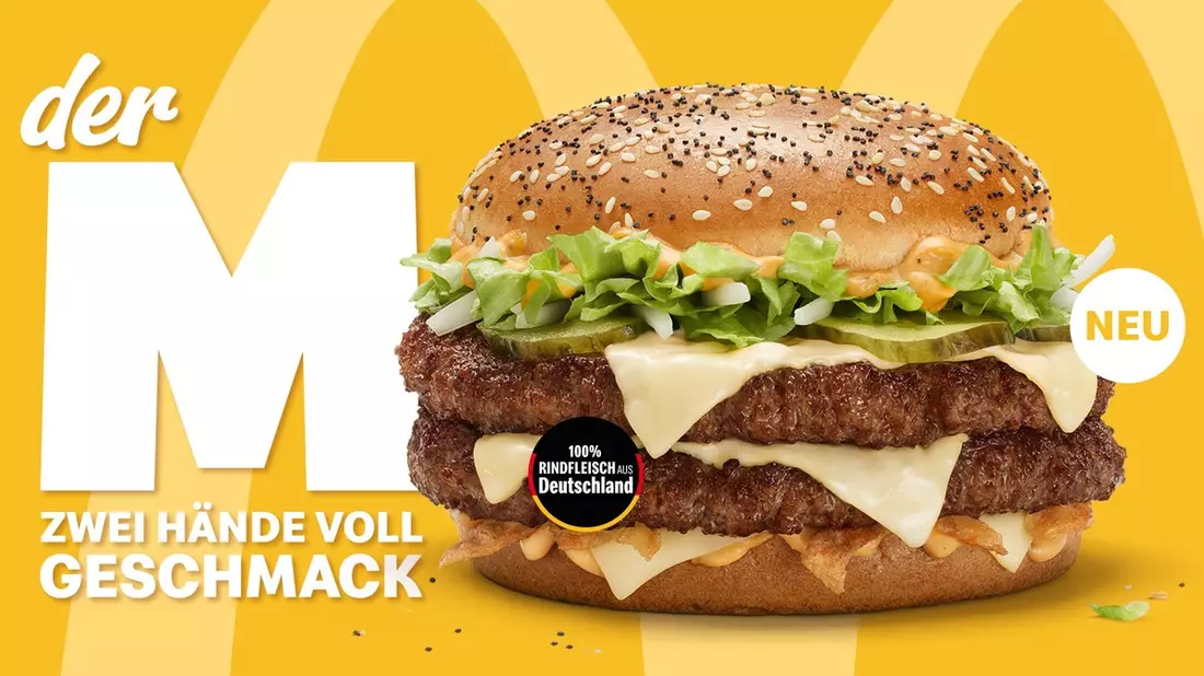 Der M®: Zwei Hände voll Geschmack ab sofort bei McDonald's in Deutschland - Bild: presseportal.de