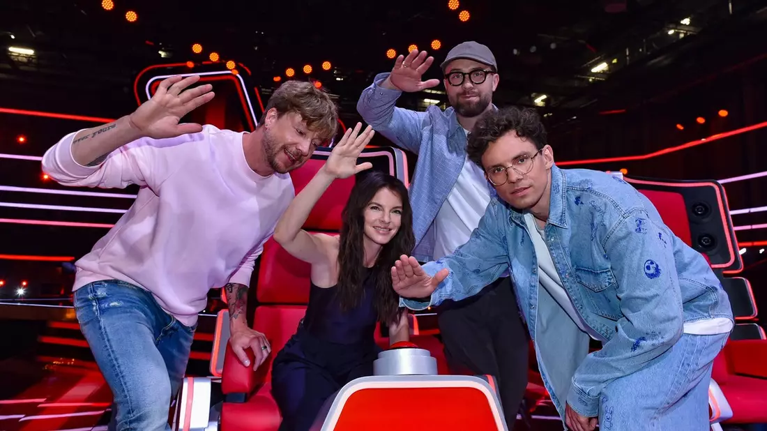 Samu Haber Yvonne Catterfeld Mark Forster Kamrad The Voice of Germany - Bild: Joyn/André Kowalski, presseportal.de