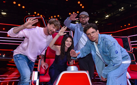 Samu Haber Yvonne Catterfeld Mark Forster Kamrad The Voice of Germany - Foto: Joyn/André Kowalski, presseportal.de Samu Haber Yvonne Catterfeld Mark Forster Kamrad The Voice of Germany - Foto: Joyn/André Kowalski, presseportal.de