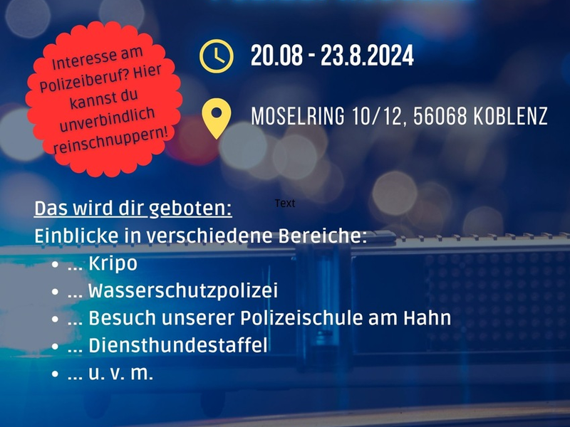 POL-PPKO: Praktikum bei der Polizei Koblenz: letzte Plätze sichern! - Foto: presseportal.de