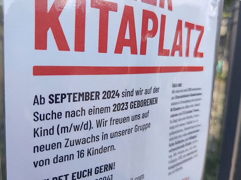 Ausschreibung von Kitaplatz (Archiv) - Foto: über dts Nachrichtenagentur