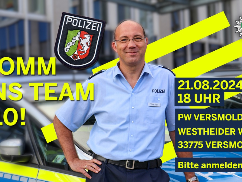 POL-GT: KOMM INS TEAM 110! Die Polizei Gütersloh wirbt für Nachwuchs - Foto: presseportal.de
