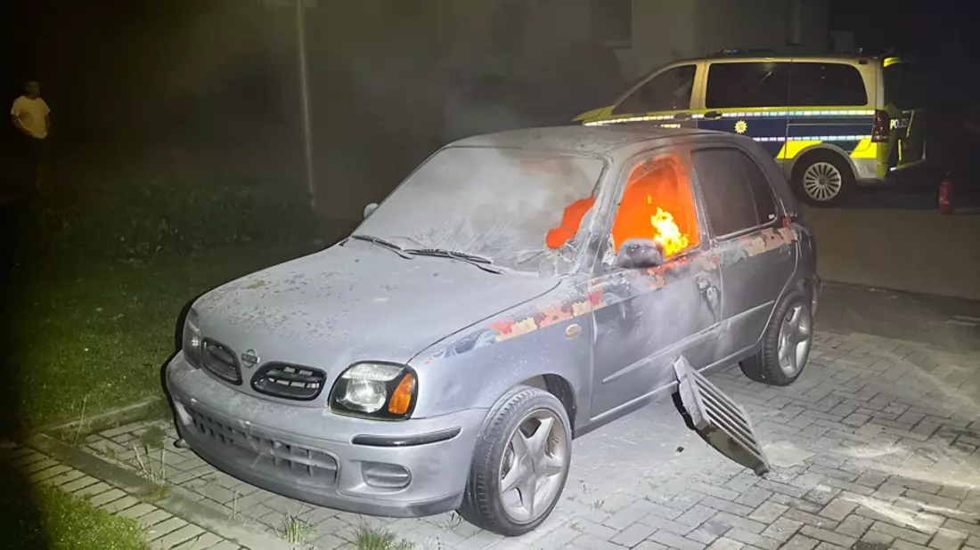 POL-COE: Coesfeld, Am Wietkamp / Auto in Brand gesetzt - Tatverdächtiger angetroffen - Bild: presseportal.de