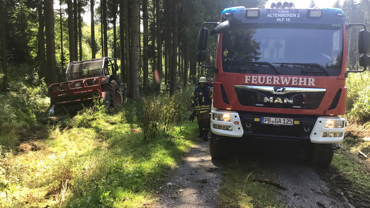 FW-PB: Unfall mit Forstmaschine - Forstarbeiter schwerverletzt - Foto: presseportal.de