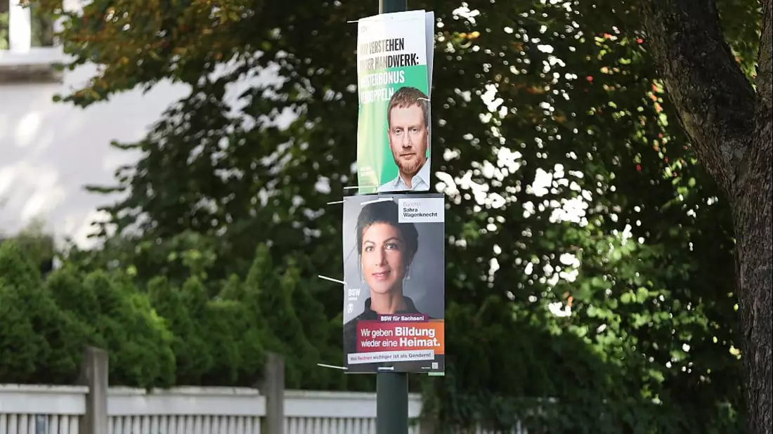Wahlplakate von CDU und BSW zur Landtagswahl in Sachsen (Archiv) - Bild: über dts Nachrichtenagentur