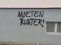 Graffiti mit Schriftzug Mieten runter (Archiv) - Foto: über dts Nachrichtenagentur