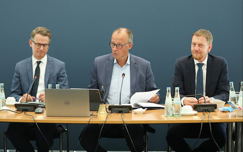 Linnemann, Merz, Kretschmer am 19.08.2024 - Foto: über dts Nachrichtenagentur